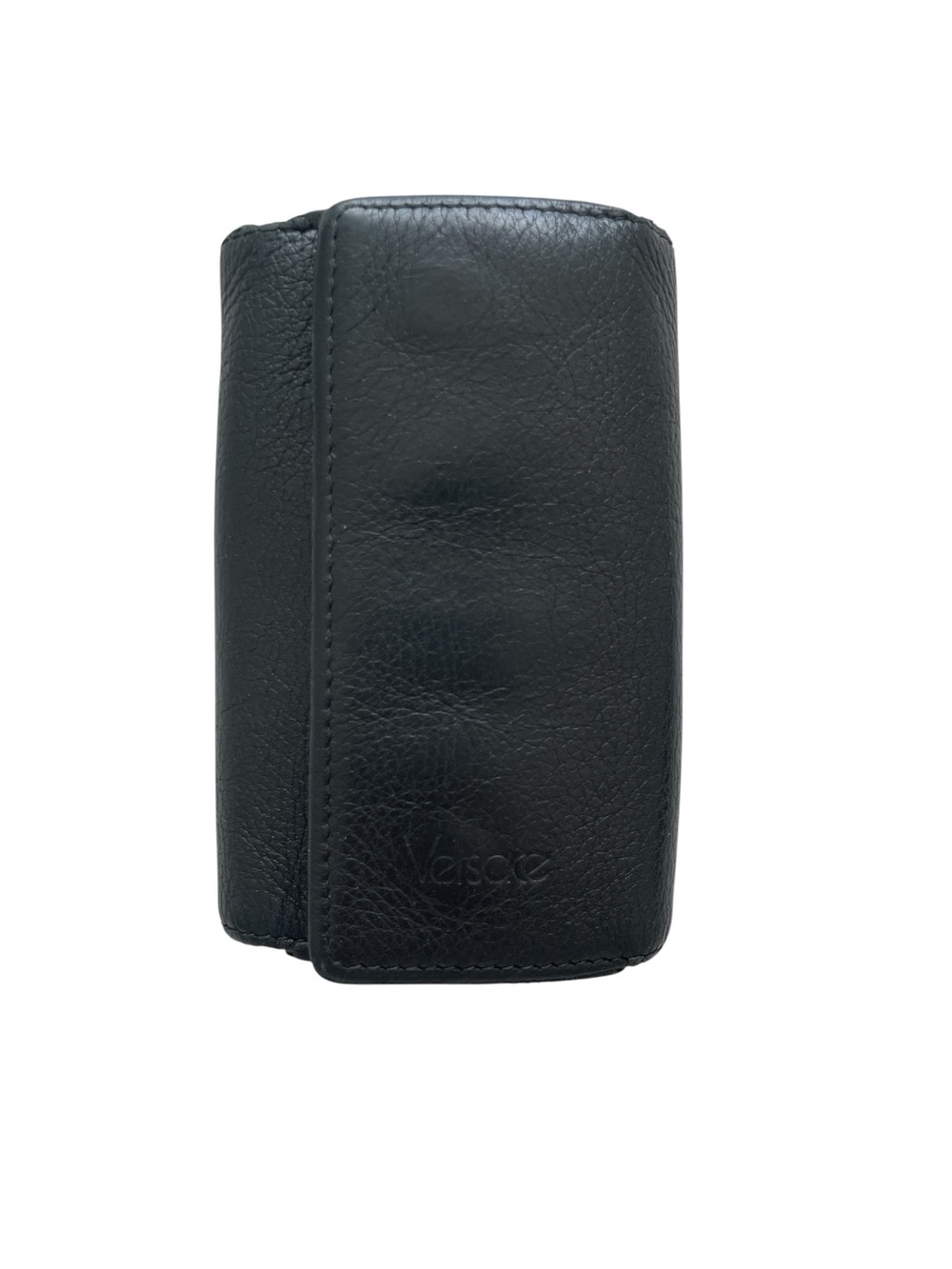 Vintage Gianni Versace Black Leather 6 Ring Key Case Wallet